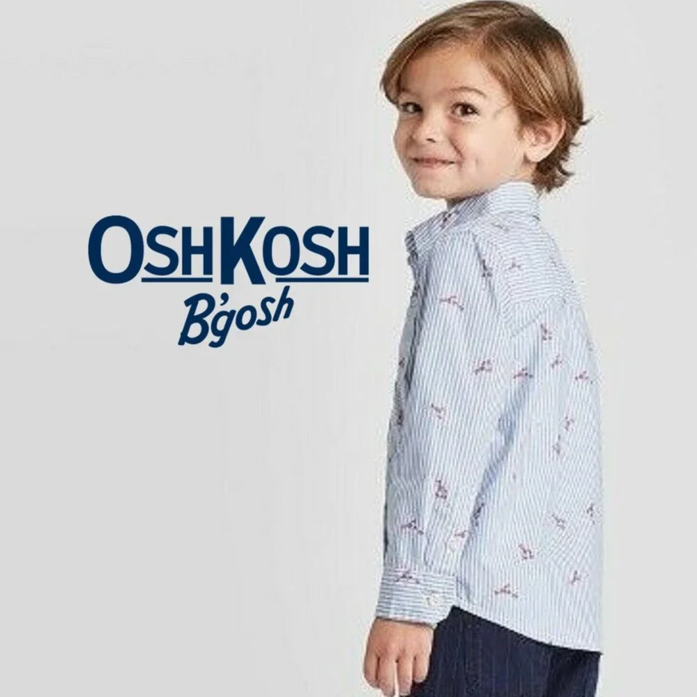 OSHKOSH Button Front Lobsters Play Badminton Shirt